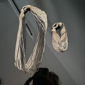 Ladies Sterling silver necklace and bracelet